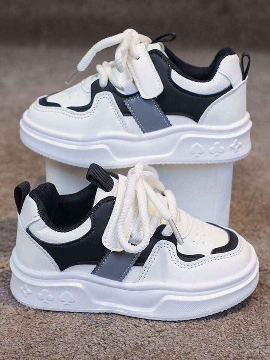 儿童运动鞋，男童学生跑鞋，女童魔术贴时尚鞋，公园散步鞋，学生篮球鞋，防滑耐用登山鞋 - 黑色 - 查看 1