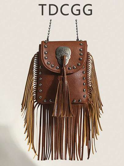 حقيبة كتف رسول بوهيمية بنية الطراز، حقيبة هاتف محمول بطراز عصري و بنكهة الشارع ، مناسبة للاستخدام اليومي