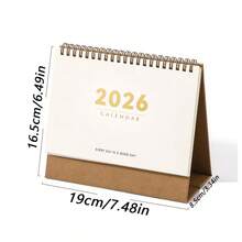 Lịch cơ bản tối giản năm 2026, Sổ ghi nhớ chất lượng cao kiểu Ins, Lịch để bàn hàng tháng - Một cỡ - Xem 2
