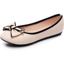 Women's Ballet Flat Shoes Fashion Bowknot Flats Round Toe Wedding FlatsChristmas - 黑色 - 查看 3