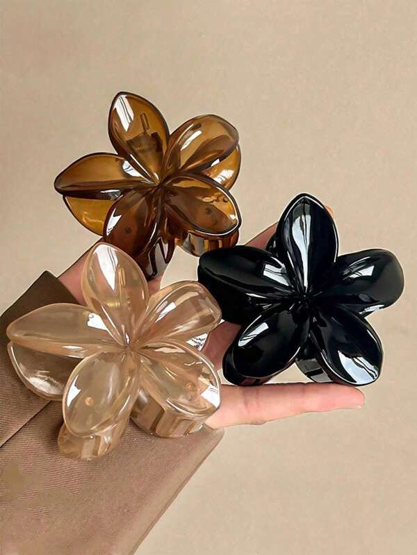 3pcs/1pc Summer Hawaiian Flower Hair Clips, Solid Color Hibiscus Hair Clips, Suitable For Fine Hair, Adorable Hair Clips, Suitable For Thick Hair, Tropical Beach Hair Accessories, Festival Gift For Girls Fashion Hair Claw Clips Autumn Accessories Fall Hair Clutch Winter Accessories For Vacation Outfits Woman