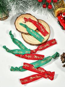 10/20 pièces - Bracelets de fête de Noël, bracelets rouges et verts Joyeux Noël, pour fournitures de fête d'anniversaire de bébé de Noël