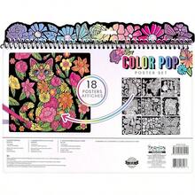 Color Pop Set, Includes 18 Posters 8 Brush Tip Markers For Kids, Tweens Teens, Perfect For Arts Crafts, Coloring DIY Room Decor - Đa - Xem 7