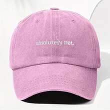 Unisex "Absolutely Not" Embroidered Vintage Washed Baseball Cap - Adjustable Lightweight Trucker Hat For Men & Women, All-Season Outdoor Casual Sun Hat With Fantasy Theme Design, Durable Headwear - Hồng - Xem 2