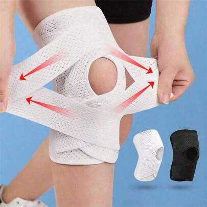 1 pièce Genouillère de compression élastique - Genouillère de sport unisexe en spandex - Pour le fitness et le volleyball - Lavage à la main, design enfilable, convient pour l'extérieur, les sports, les voyages, la maison, le bureau, l'école et plus encore