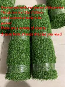1件 39.4x78.8英吋/100x200公分 加厚人造草皮，模擬草地毯，戶外人造草坪，人造草墊，室內/戶外草坪墊，塑料材質，適用於戶外花園、露台、甲板裝飾、海灘用品和游泳遊戲。[多種尺寸，請選擇您需要的尺寸] - 綠色 - 查看 3