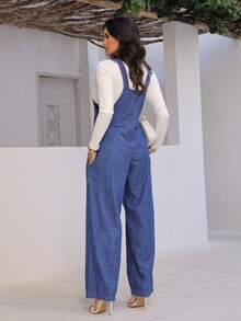 Women's Denim Jeans Overalls 100% Cotton - màu xanh da trời - Xem 5