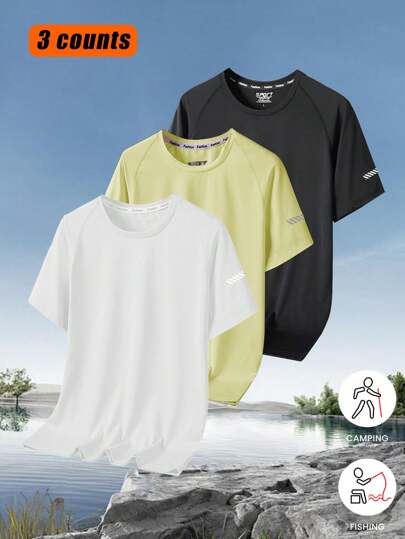 Women's Outdoor Quick-Dry Short Sleeve Running Sports Breathable Lightweight Training Top T-Shirt, Spring/Summer