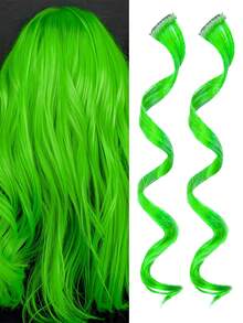 20inch Kids' Colored Curly Hair Extensions, One-Piece Seamless Invisible Clip-In Hair Extension For Adorable And Sweet Look - Multicolor - View 22