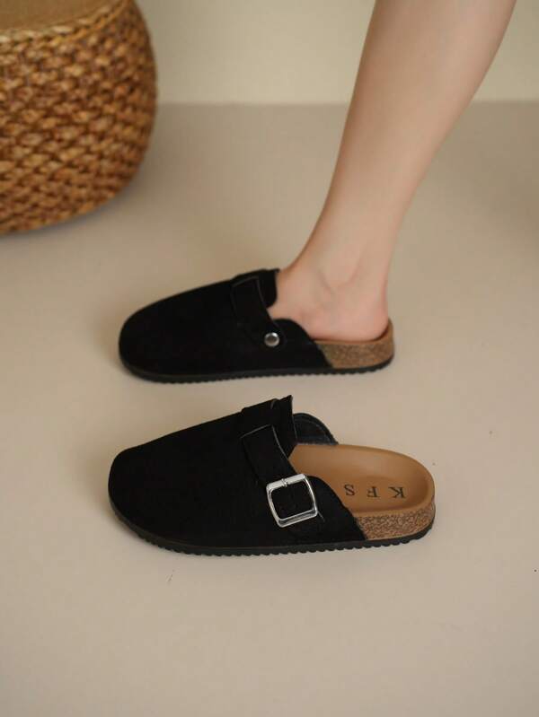1 Pair Casual Fabric Strap Flat Sandals, Slip-On Soft Bottom Non-Slip House Slippers, Suitable For Beach, Home, Spring & Summer
