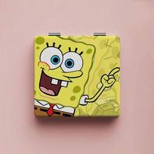 1 pezzo Specchio da trucco portatile pieghevole a doppia faccia con Mr. Krabs di Spongebob Squarepants
