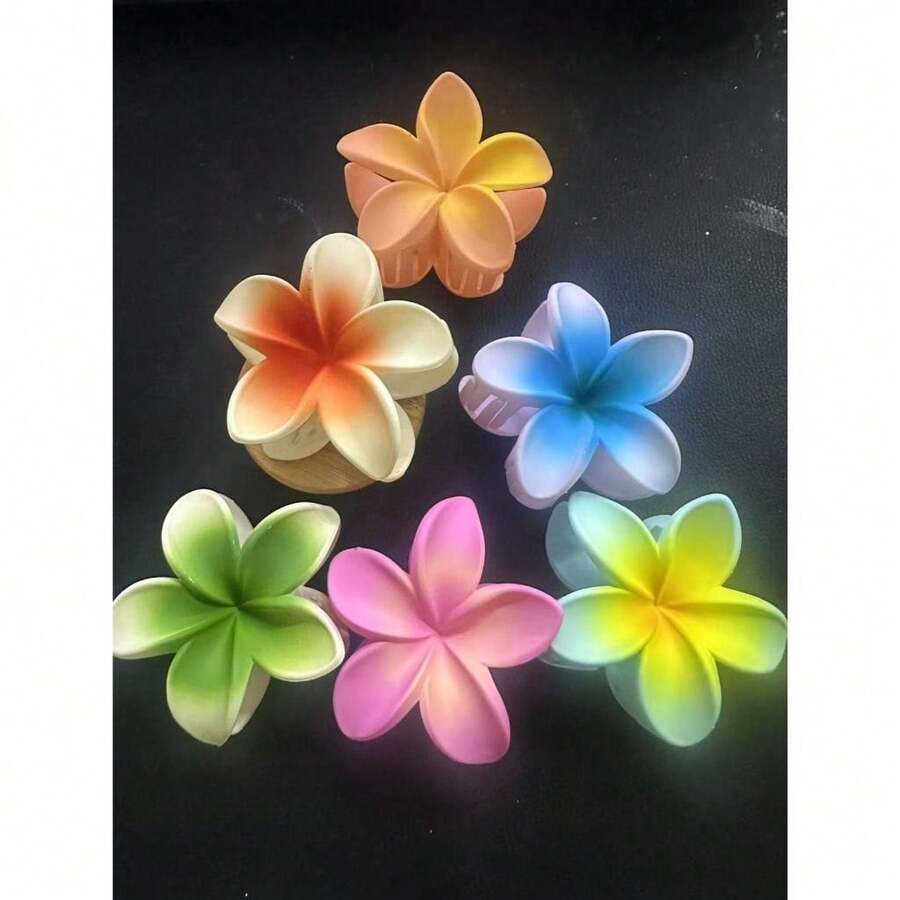 1/3/6/12 Kit Summer Flower Clip Large Hair Clips Beach Holiday Flower Barrettes - 130-1 - 查看 1