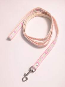 1 pièce Laisse standard pour animal de compagnie avec broderie scintillante fleur/cerise/jacquard