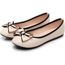 Women's Ballet Flat Shoes Fashion Bowknot Flats Round Toe Wedding FlatsChristmas - 黑色 - 查看 6