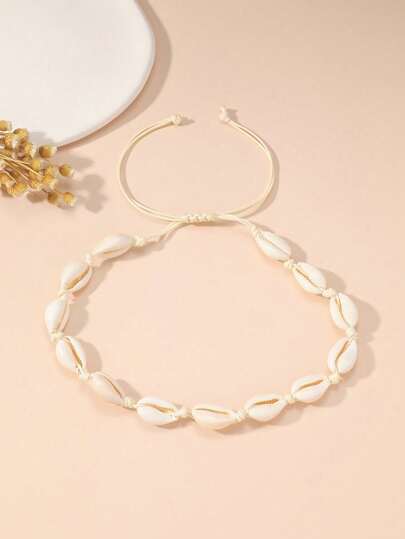 1pc Shell Necklace, Minimalist Bohemian Sea Shell Beach Style Necklace For Women, Unique Gift Idea Suitable For Outdoor Activities