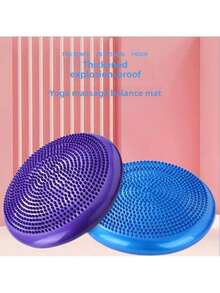 1pc Yoga Training Balance Pad, Round Pad, Yoga Balance Air Cushion, Balance Pad Massage Seat Cushion, Explosion-Proof PVC Inflatable Balance Pad Trainer, Yoga Mat, Indoor, Women, Foot Massage, Seat Cushion, Balance Training, Core Training
