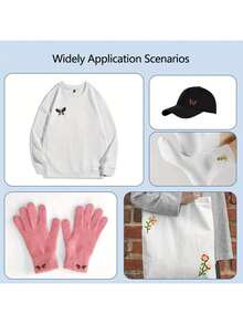 2 Sheets A4 Size, Containing 12 Patterns, Hand-Sewn Stabilizer Can Be Washed Off, Self-Adhesive Water-Soluble Embroidery Pattern Stabilizer Stickers, Suitable For Embroidery Handicraft Enthusiasts - Multicolor - View 3