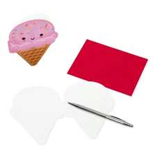 10 Pack Ice Cream Cone Shaped Note Cards With Envelopes, Sweet Dessert Themed Stationery For All Occasions, Fun Blank Cards For Thank You Notes, Invitations, Birthday Greetings, Party Favors, Cute Gift Idea