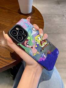 1 Ốp lưng điện thoại họa tiết sọc dọc hoạt hình SpongeBob Squarepants, tương thích với Samsung, tương thích với iPhone 16/15/14/13/12/11 Pro Max/12 Pro/14 Plus và các mẫu khác - Nhiều màu - Xem 2