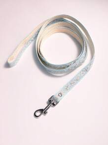 1 pièce Laisse standard pour animal de compagnie avec broderie scintillante fleur/cerise/jacquard