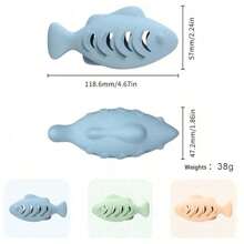 3pcs Silicone Fish-Shaped Cat Chew Toy - Interactive Treat Dispenser, Puzzle Snack Pet Toy For Dental Health, No Batteries Needed, Materials, Interactive Cat Toys