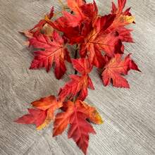 1pc 42.52 Inch Artificial Silk Maple Leaf Branch Set, Autumn Decorative Stems, Artificial Maple Leaves, Wedding Bouquet, Thanksgiving Decor