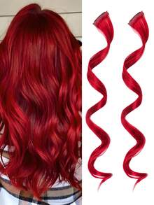 20inch Kids' Colored Curly Hair Extensions, One-Piece Seamless Invisible Clip-In Hair Extension For Adorable And Sweet Look - Multicolor - View 21