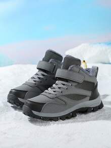 1 Pair Boys/Girls Outdoor Sports Shoes, Convenient Hook And Loop Design, Non-Slip & Durable, Suitable For Autumn/Winter