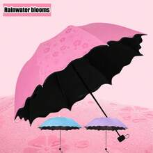 Paraguas plegable mágico con patrón de agua de lluvia sombrilla a prueba de viento deportes al aire libre protección UV paraguas mujer - Azul - Ver 1