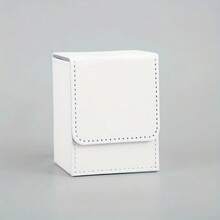 [Premium Card Storage] 100 Cards Premium PU Multi-Color Stackable Card Storage Box | With Leader Display Window For MTG, PTCG & TCG Board Games - White - View 12