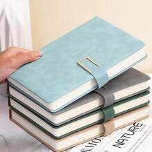 Extra Thick A5 Vintage Notebook With Magnetic Closure – Leatherette Cover, Dated English Pages & Bookmark – Professional Business Journal For Meetings, Office Notes, And College Use - Warm Sand - View 2