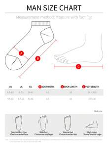 5 Pairs Plus Size Men's Thin Mesh Sports Ankle Socks For Summer - Multicolor - View 9