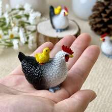 1 Peça, Ornamentos de Galinha Mãe e Filhote, Ornamentos de Resina de Animal Galinha, Ornamentos de Jardim, Ornamentos de Pátio, Decorações Externas, Ornamentos de Ação de Graças, Ornamentos de Reconhecimento de Animais.