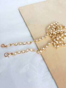 1pc 23.62-43.31inch Faux Pearl Chain Shoulder Strap Replacement Shoulder Strap For Crossbody Bag Handbag Faux Pearl Bag Chain Replacement Long Cross Body Shoulder Bag Strap - White - View 2