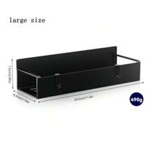 1/2pcs Set Magnetic Side Storage Rack, Suitable For Refrigerator And Washing Machine - No Drilling Required, Fashionable Black Metal Face, Wall-Mounted Spice Organizer, Perfect For Laundry Essentials