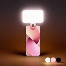 1 pezzo Luce ad anello LED portatile bianco/rosa/blu/nero con ricarica USB, 3 modalità di illuminazione, Illuminazione portatile, Luce abbellita per selfie, Luce molletta per selfie dal vivo, Adatto per live streaming, illuminazione per videoconferenze, fotografia e video, Regalo affascinante, Rifilatura unghie, estensione ciglie, Tatuaggio e cura della pelle, Controllo a tocco, Luce di riempimento da tavolo per la bellezza 150mAh