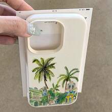 1个TPU材质夏季绿色椰子城市图案手机壳，兼容/等手机，国际版，非国内版 - 白色 - 查看 4