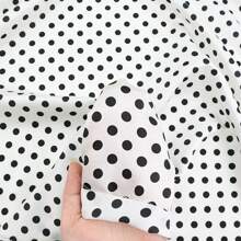 0.5m/1m/2m*145cm 1cm Black & White Polka Dot Fabric, Retro Style, For Making Tops And Dresses All Seasons, DIY Sewing Craft Material