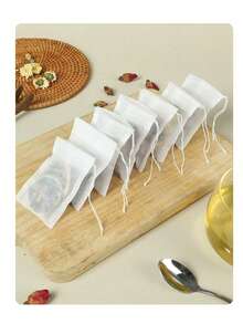 100/200PCS Non Woven Drawstring Tea Bag Disposable Tea Bag Vanilla Bag Soup Bag Used For Brewing, Cooking Kitchen Tools Back To School
