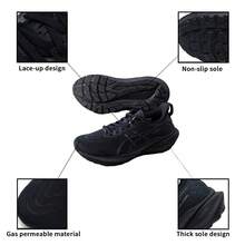 Asics Giày chạy bộ nhẹ có đệm GT-2000 13 cho nữ, chạy bộ ngoài trời 1012B666 - màu đen - Xem 6