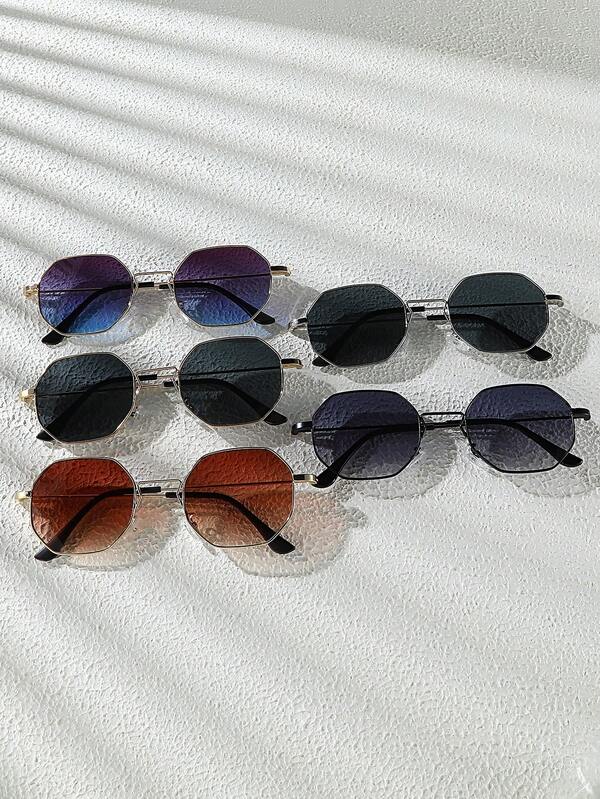 1 paire de lunettes de mode géométriques unisexes, convenant à toute occasion, décontractées et rétro