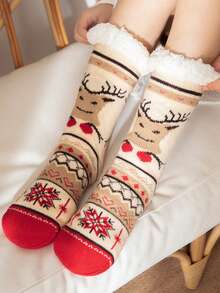 1双加厚羊毛舒适家居袜，圣诞袜，地毯袜，生日、派对、送给父母、爱人、朋友的完美礼物，舒适袜子 - 彩色 - 查看 10