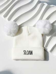 1 Personalized Newborn Baby Hat And Mitten Set, Custom Baby Name Printed Beanie, Unisex Infant Daily Use, Scratch Protection And Warm, Suitable For All Seasons, Personalized Printing Name LOGO Beanie, Baby Shower Gift, Gift For Kids, Ideal Gift For Baby Shower - Multicolor - View 5