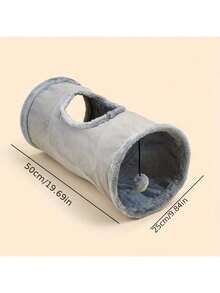 1 件绒面面料宠物猫隧道带马勃，猫/狗玩具