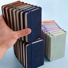 2 件仿皮笔记本套装，弹性封口，多种颜色可选，便携口袋大小，适合学校、办公室和旅行，包含配套笔 - 创意礼品套装 - 彩色 - 查看 5