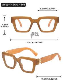 LINFEMAND Fashion Square Frame Lightweight Decorative Non-Prescription Glasses, Metal Hinges, Suitable For Daily Wear, Business, Holiday Gifts - Clear - View 10