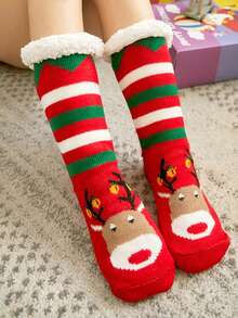 1双加厚羊毛舒适家居袜，圣诞袜，地毯袜，生日、派对、送给父母、爱人、朋友的完美礼物，舒适袜子 - 彩色 - 查看 9