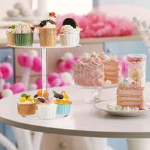 Transparent Acrylic Cake Stand, Round Cupcake Holder, Pizza Rack, Dessert Display Platter, Suitable For Valentine's Day, Wedding, Birthday, Tea Party, Events - Transparent - View 7