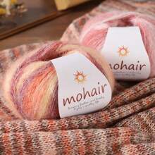 250g/Packung, 10 Stücke Farbverlauf Mohair Garn Kugeln, Zebra gestreifter Stil, DIY Strickmaterial für modische Hohlpullover, Schals, Mützen, Schals