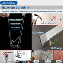 2Rolls Nano Double Sided Mountinging Tape Adhesiveself Heavy Duty Tape 2 Sides Sticky Tack Tape For Painted Walls AC Hanging Clear 0.6in*10fts 20fts Total Long Discounted Price - 無色 - 查看 6
